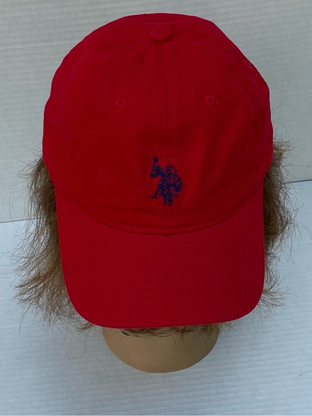 U.S. Polo Assn. Bright Red Cap with Navy Polo Player Embroidery good condition 💎